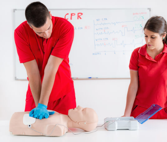 Healthcare CPR and first aid course illustration