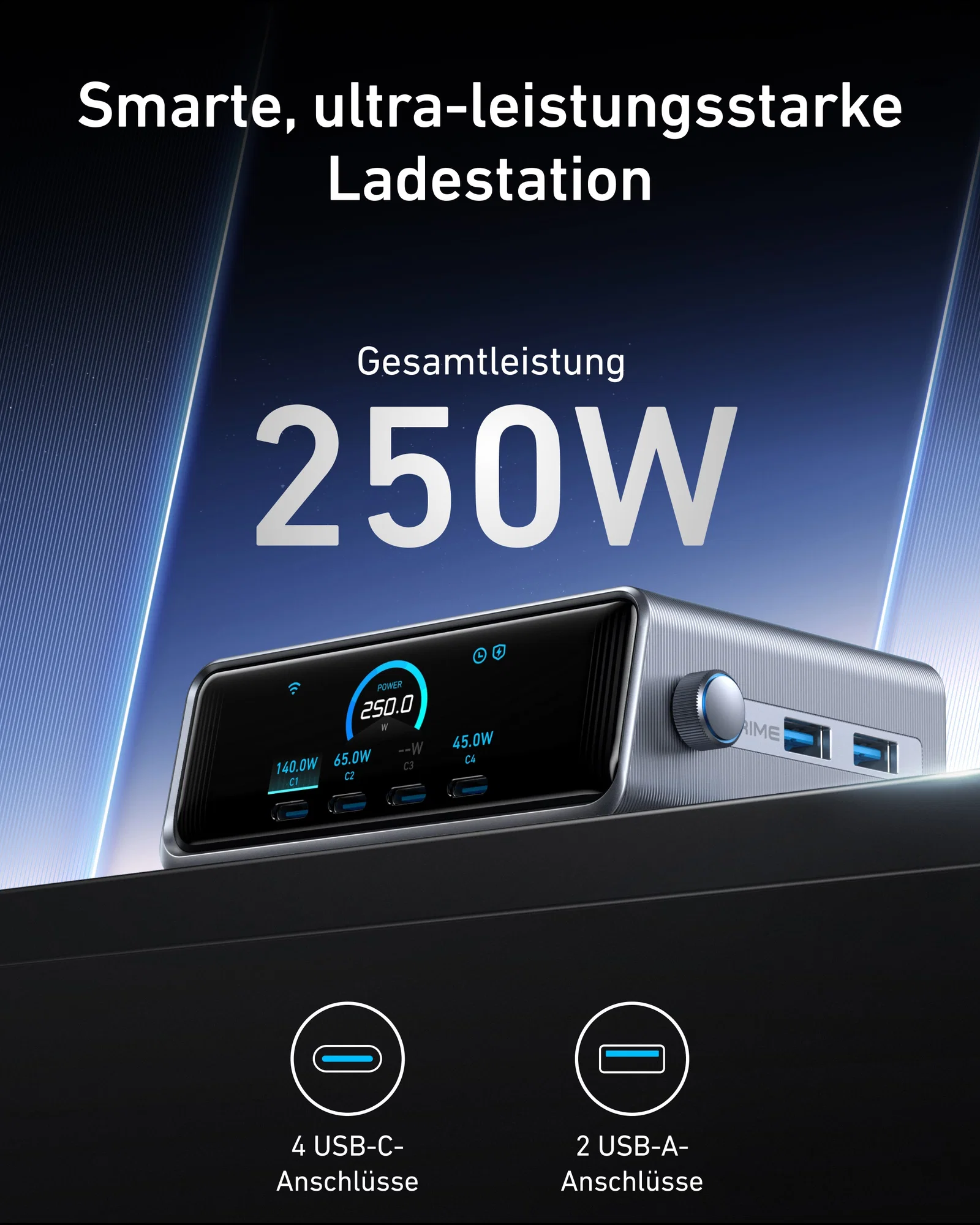 Anker Prime Ladegerät mit mehreren Anschlüssen