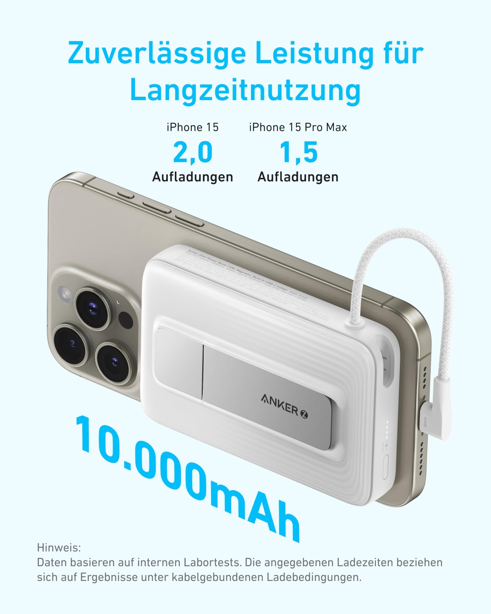 Anker Zolo Powerbank mit integriertem Kabel