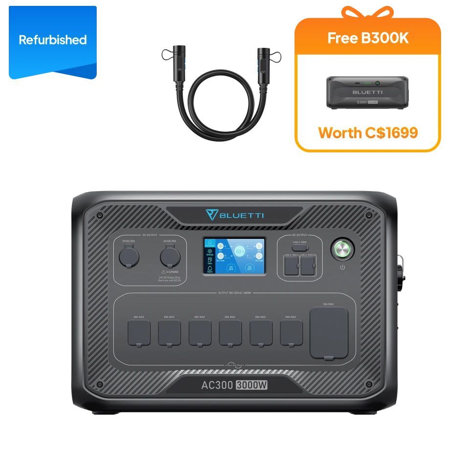 BLUETTI AC300 power station with B300K expansion battery