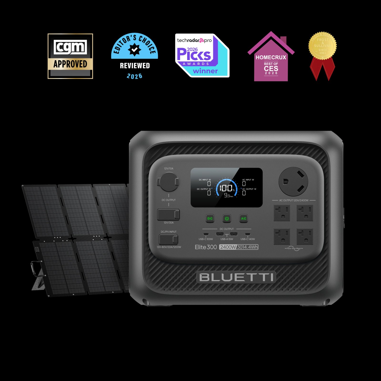 BLUETTI Elite 300 with a solar panel kit