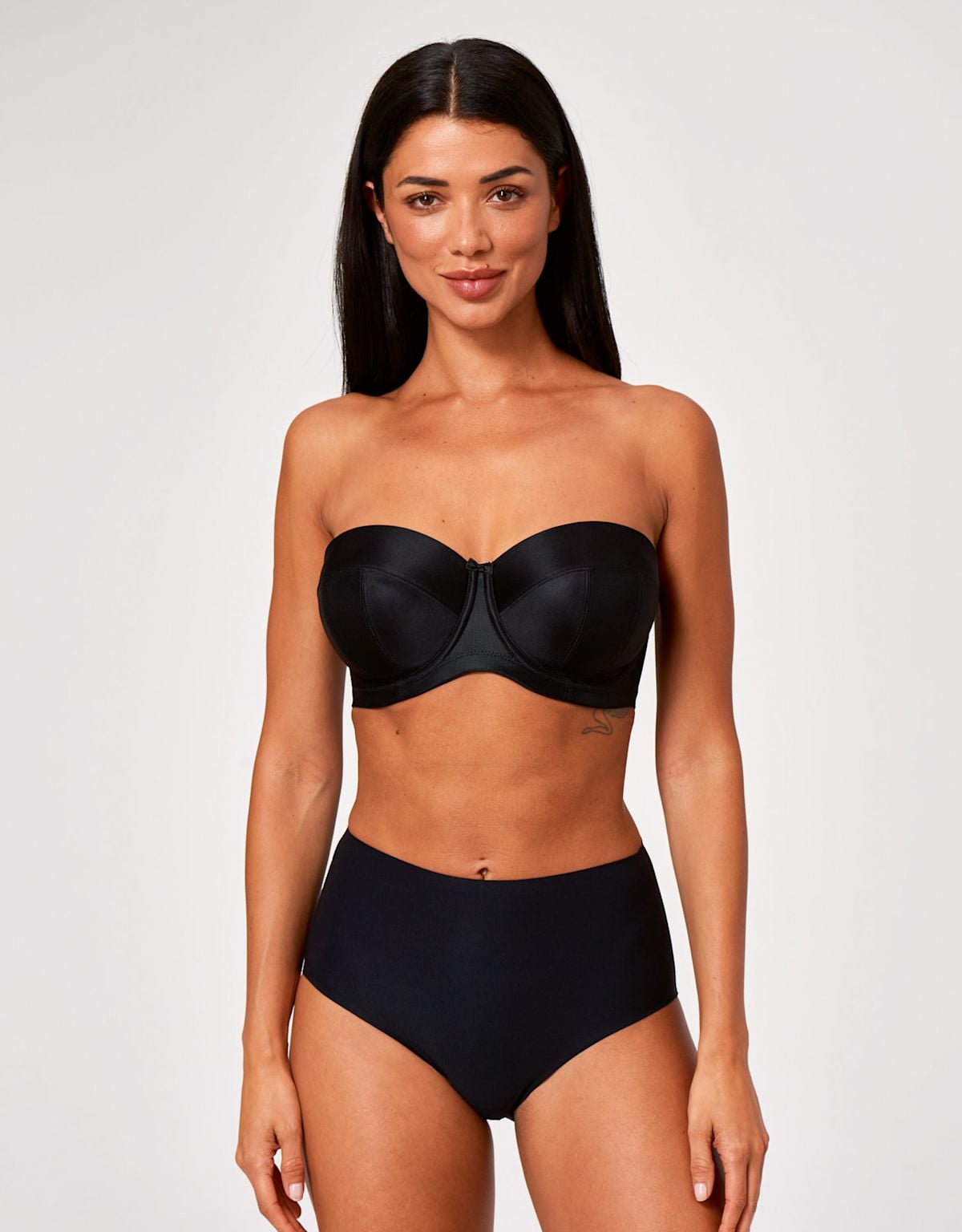 Black Alice Strapless Bra with smooth cups