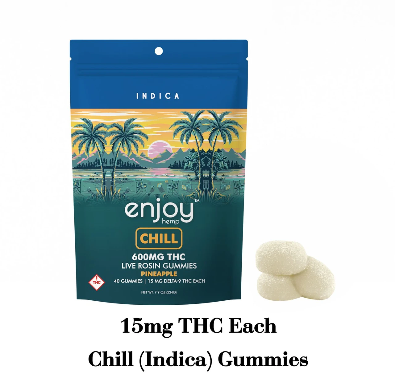 Enjoy Hemp Chill pineapple indica gummies