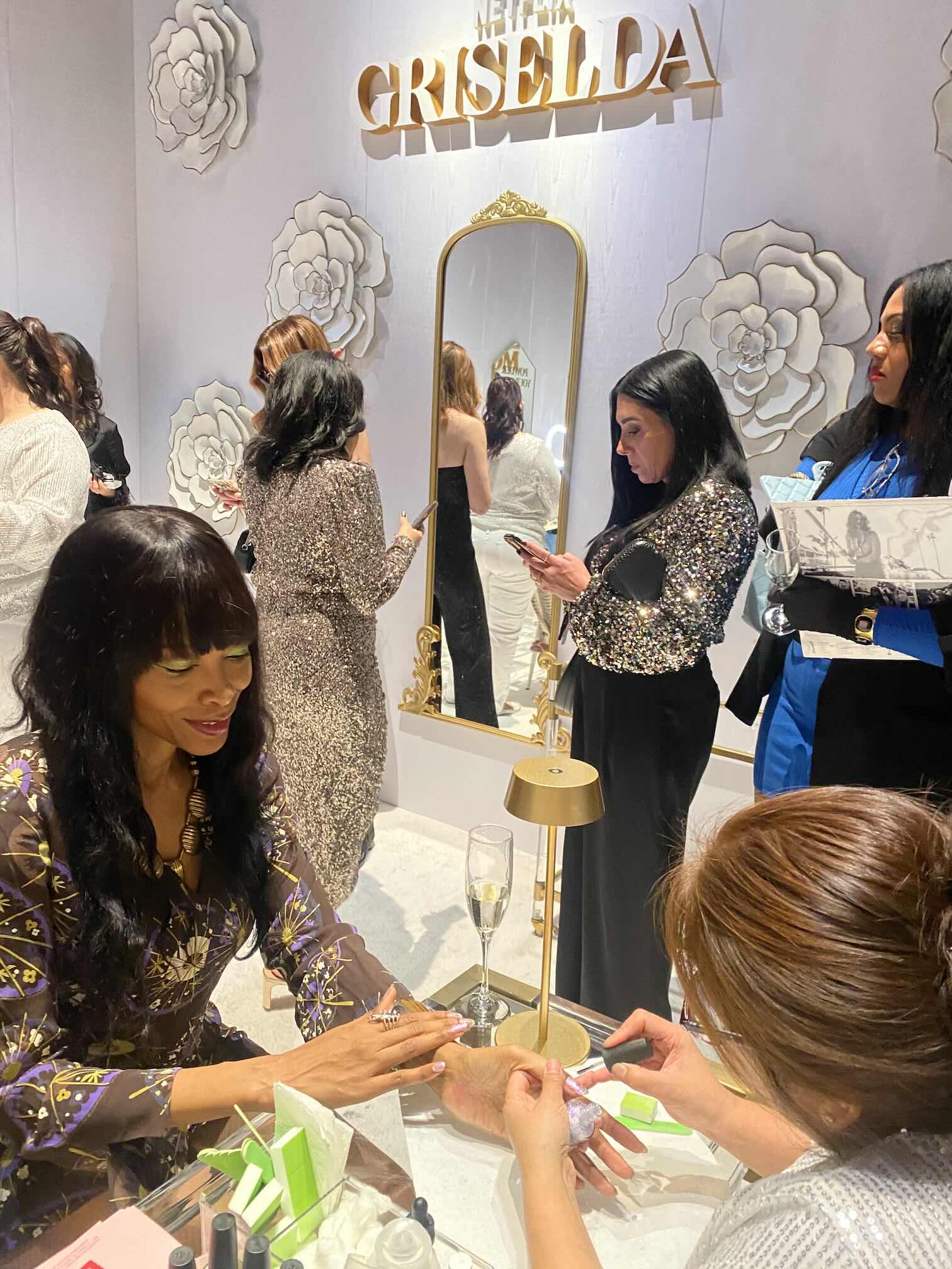 Beauty touch-up station arranged at an event