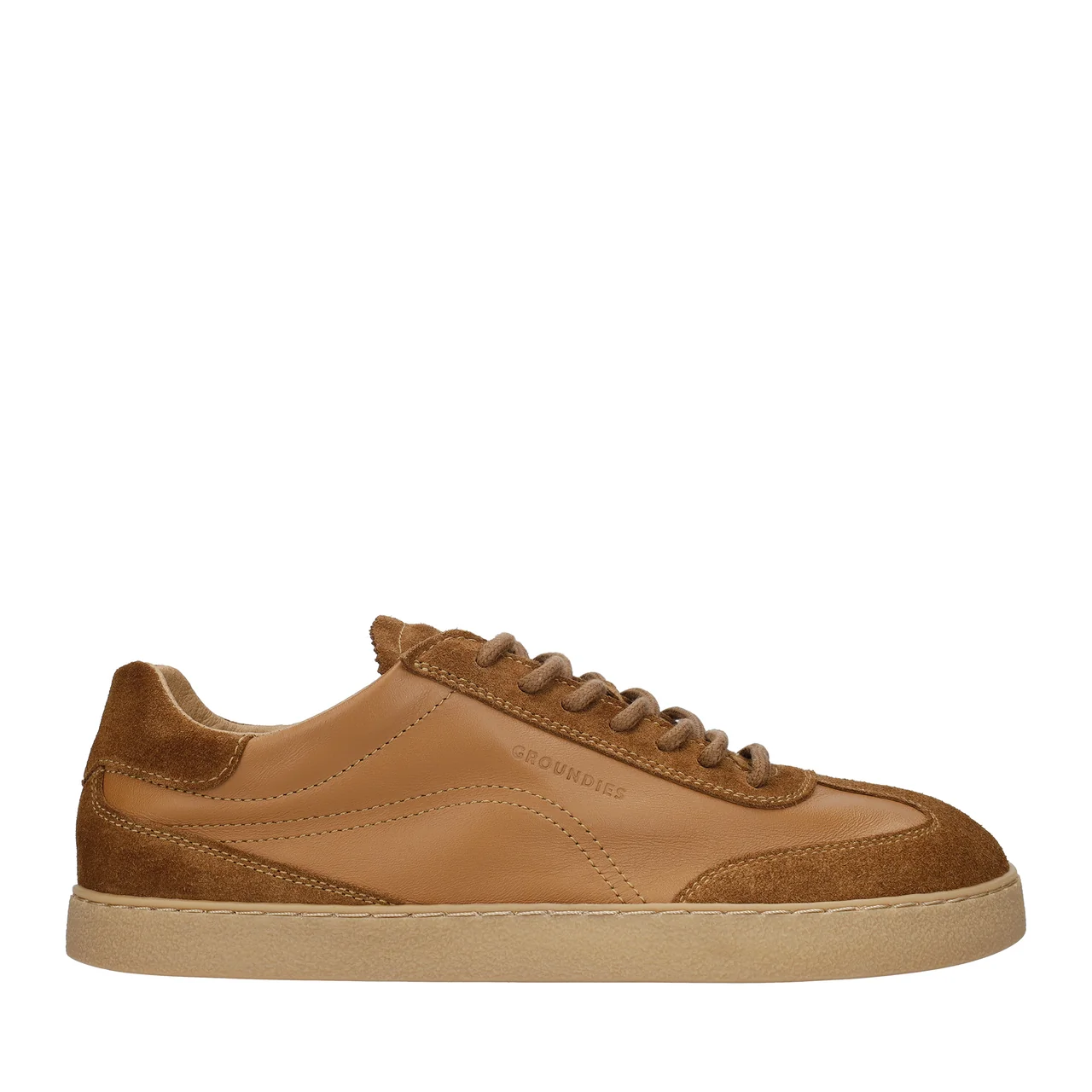 Groundies Sneaker in braunem Leder und Veloursleder