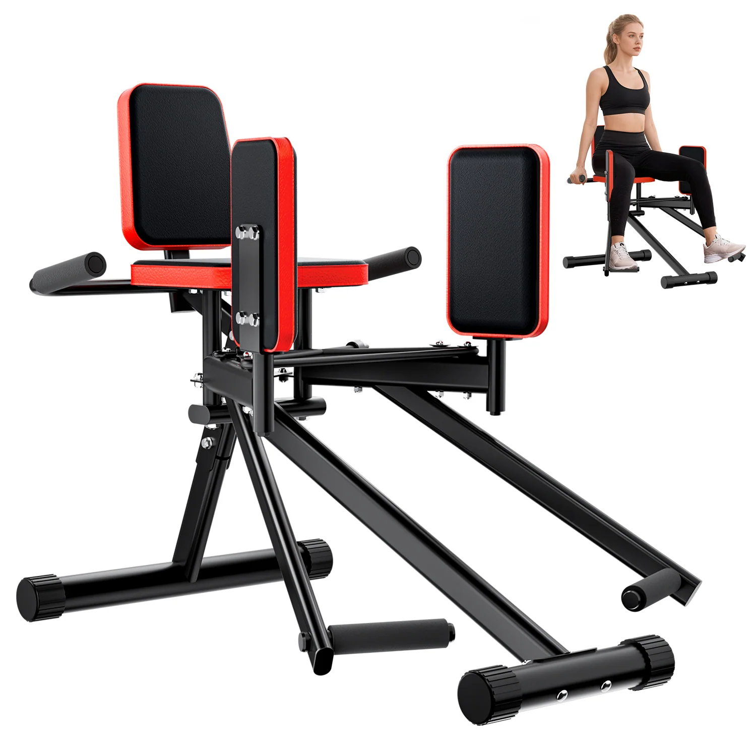 Hip abductor machine with adjustable resistance