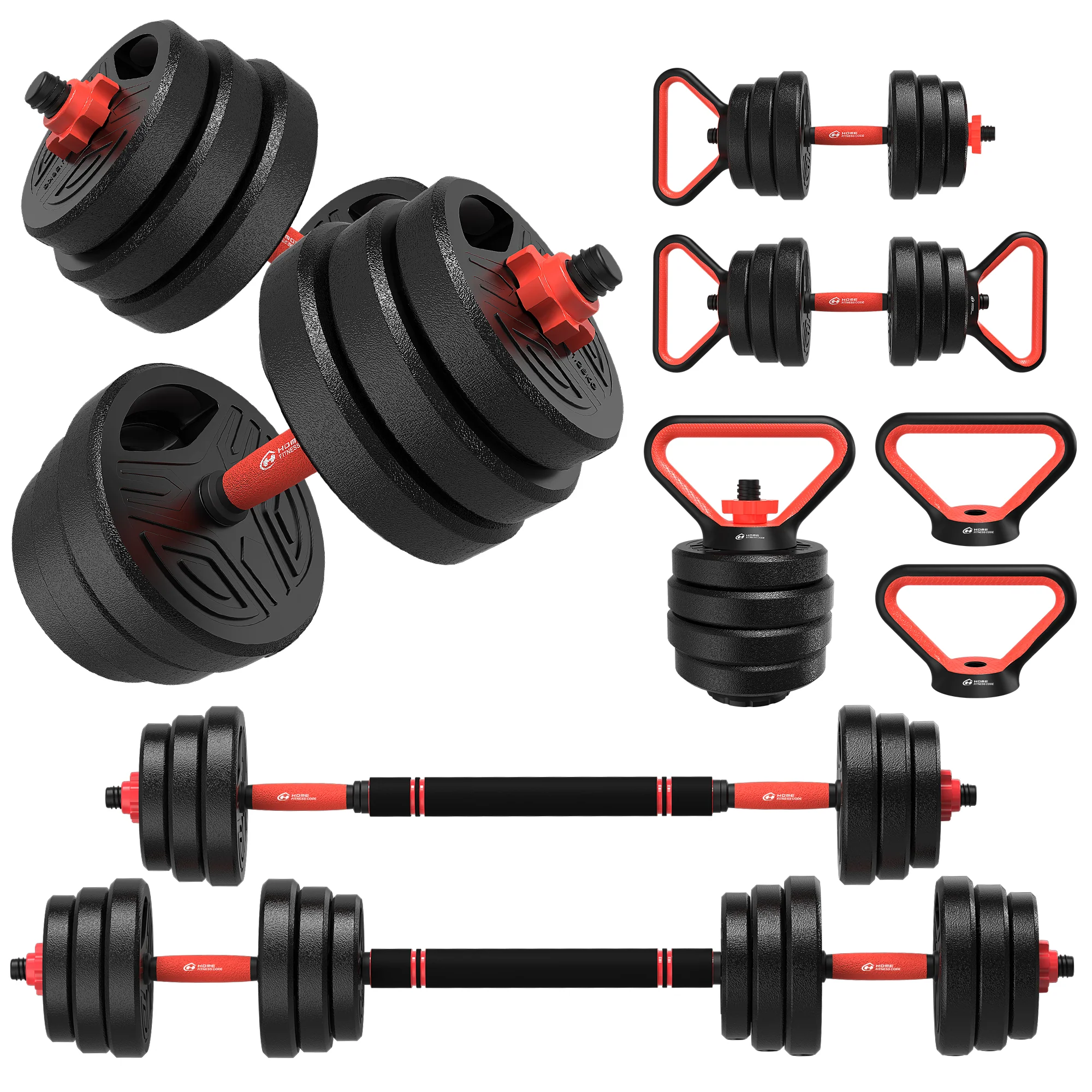 Home Fitness Code 4-in-1 dumbbell set with adjustable connecting parts