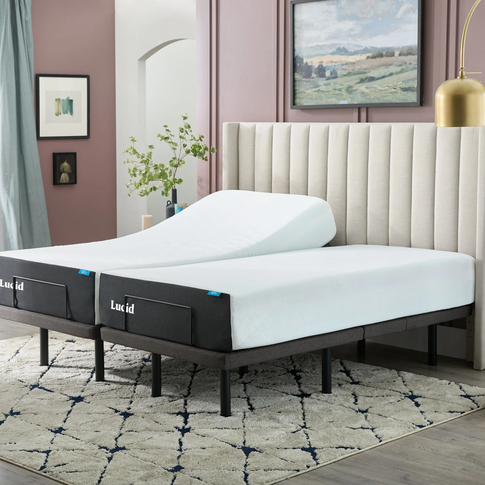 L600 adjustable bed frame with elevated head and foot