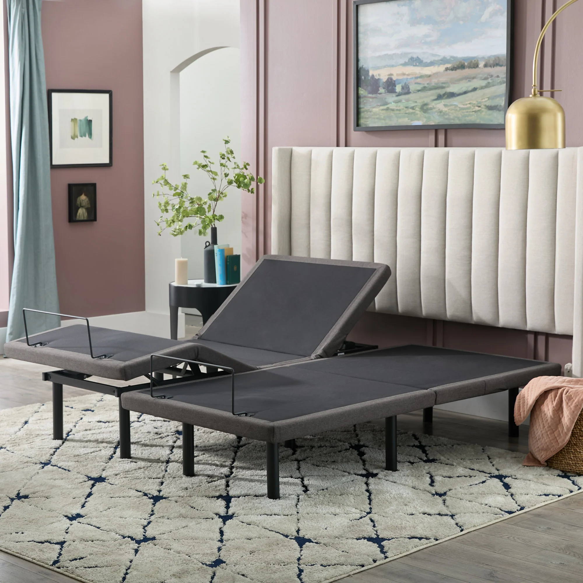 Lucid L600 Adjustable Bed Frame raising the head and foot sections