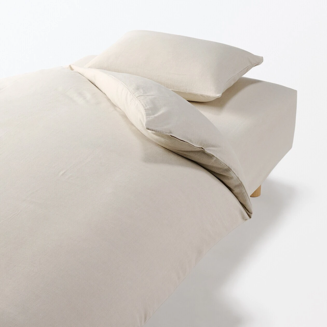 MUJI Flannel Cotton Duvet Cover on a bed
