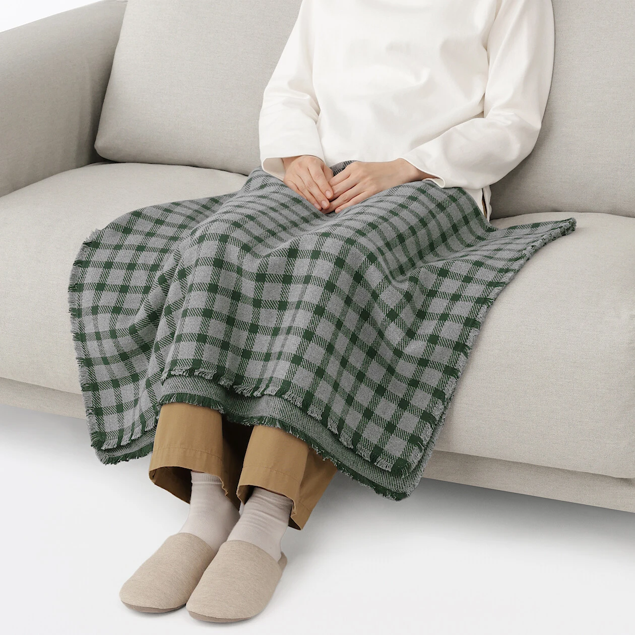 MUJI Flannel Cotton Throw