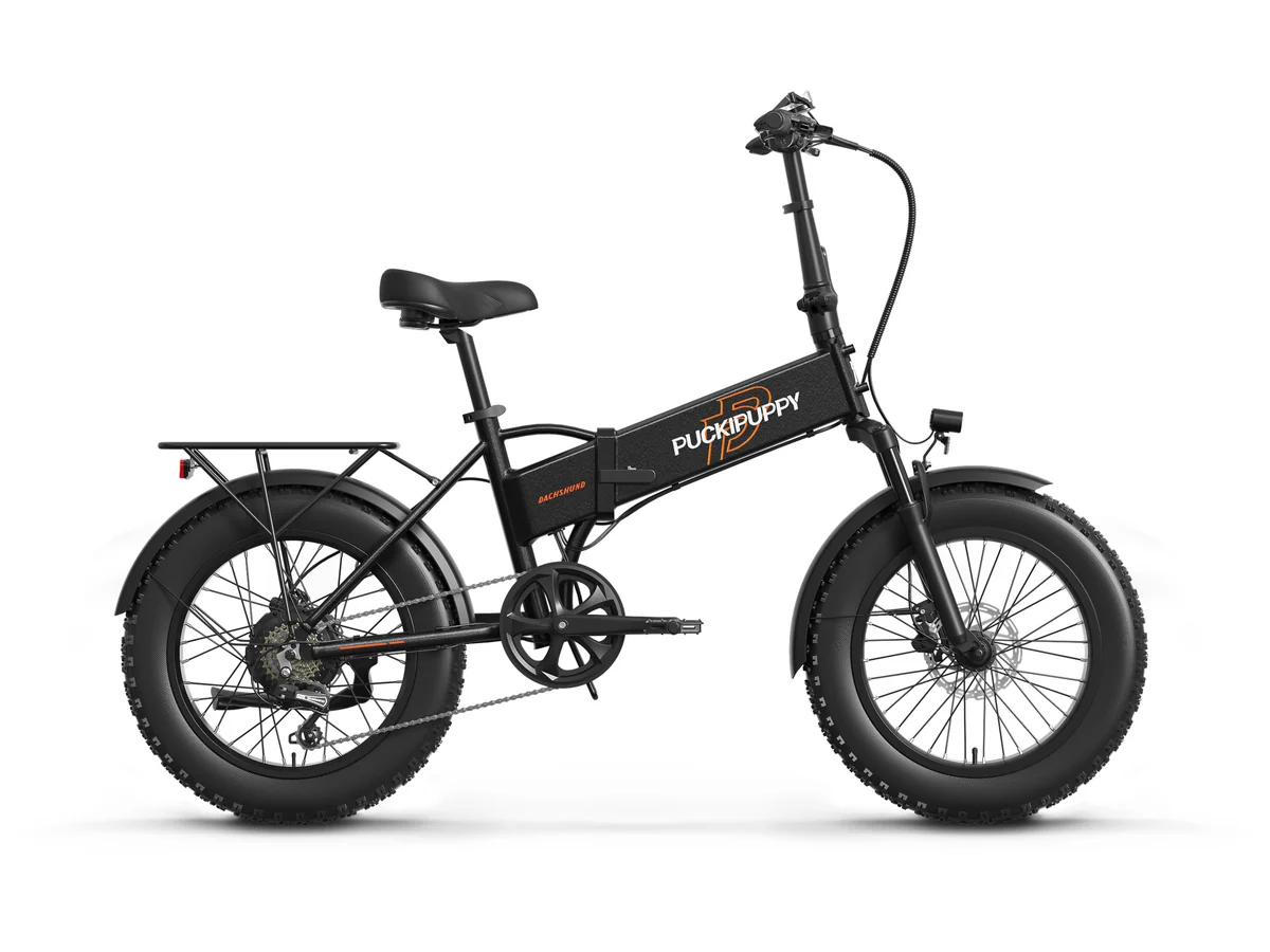 Black Puckipuppy Dachshund folding electric bike