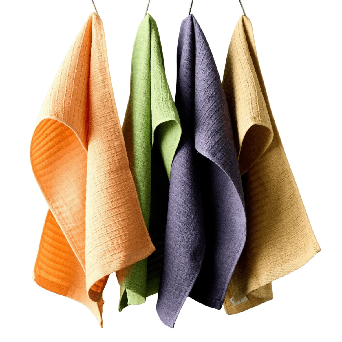 Japanese cotton kitchen towels dyed with vegetable colors
