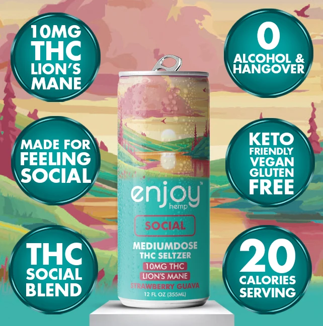 Social strawberry guava THC drink