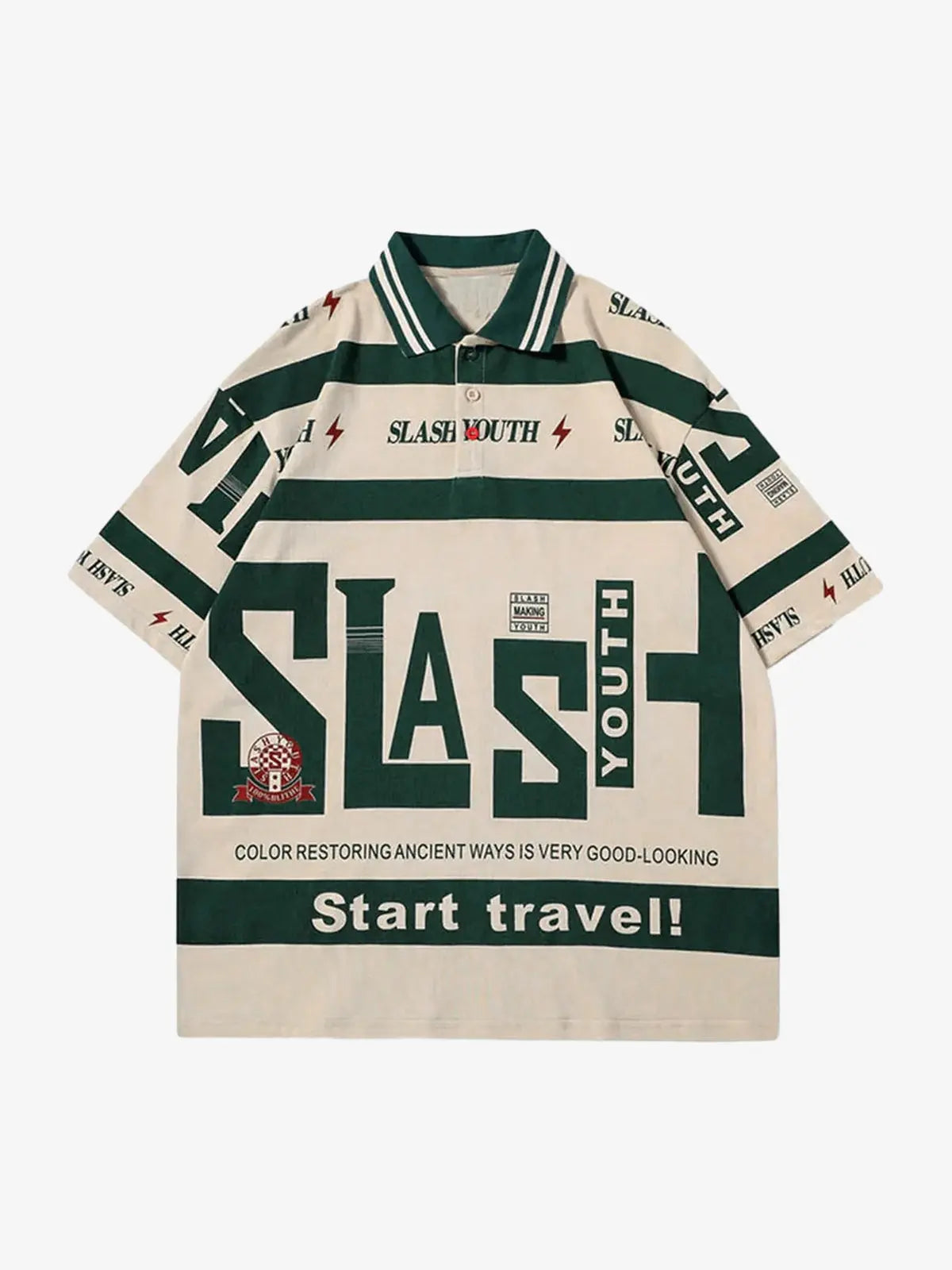 Thesupermade Contrast Color Slash Polo Shirt