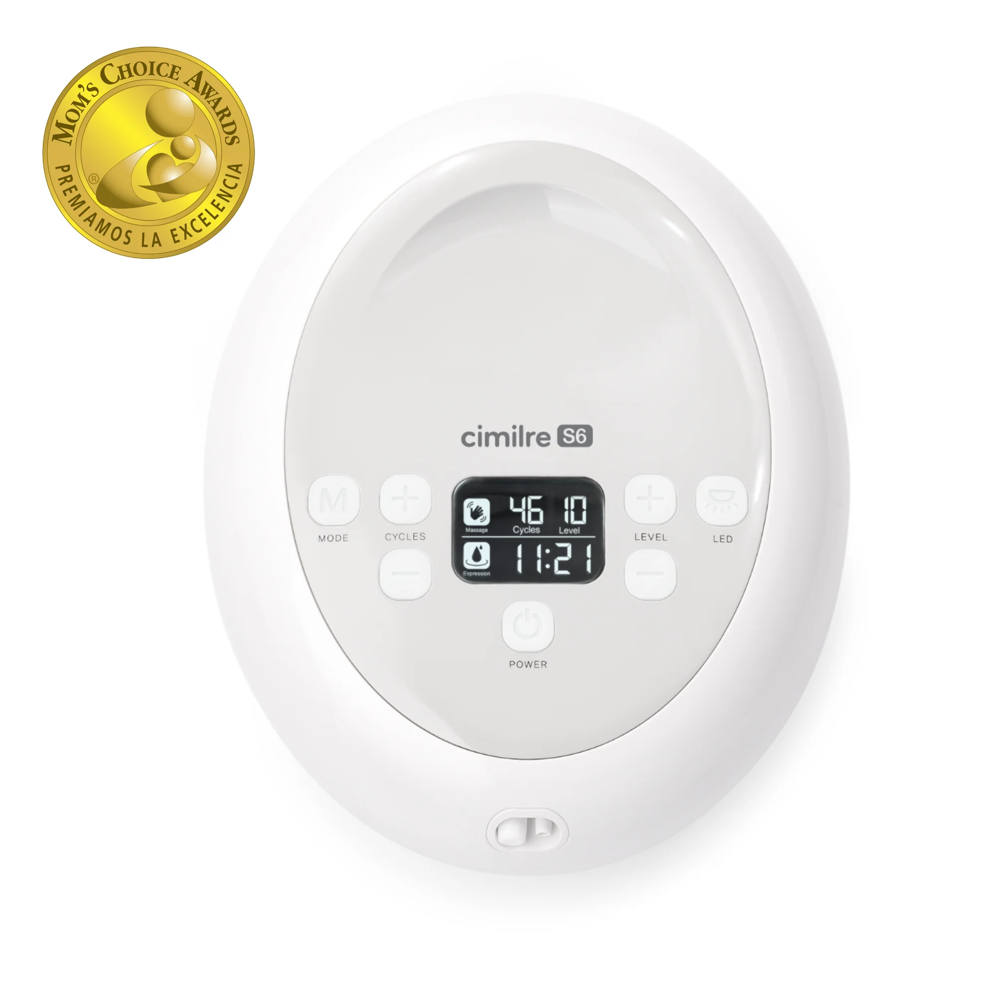 Top view of the Cimilre S6 breast pump